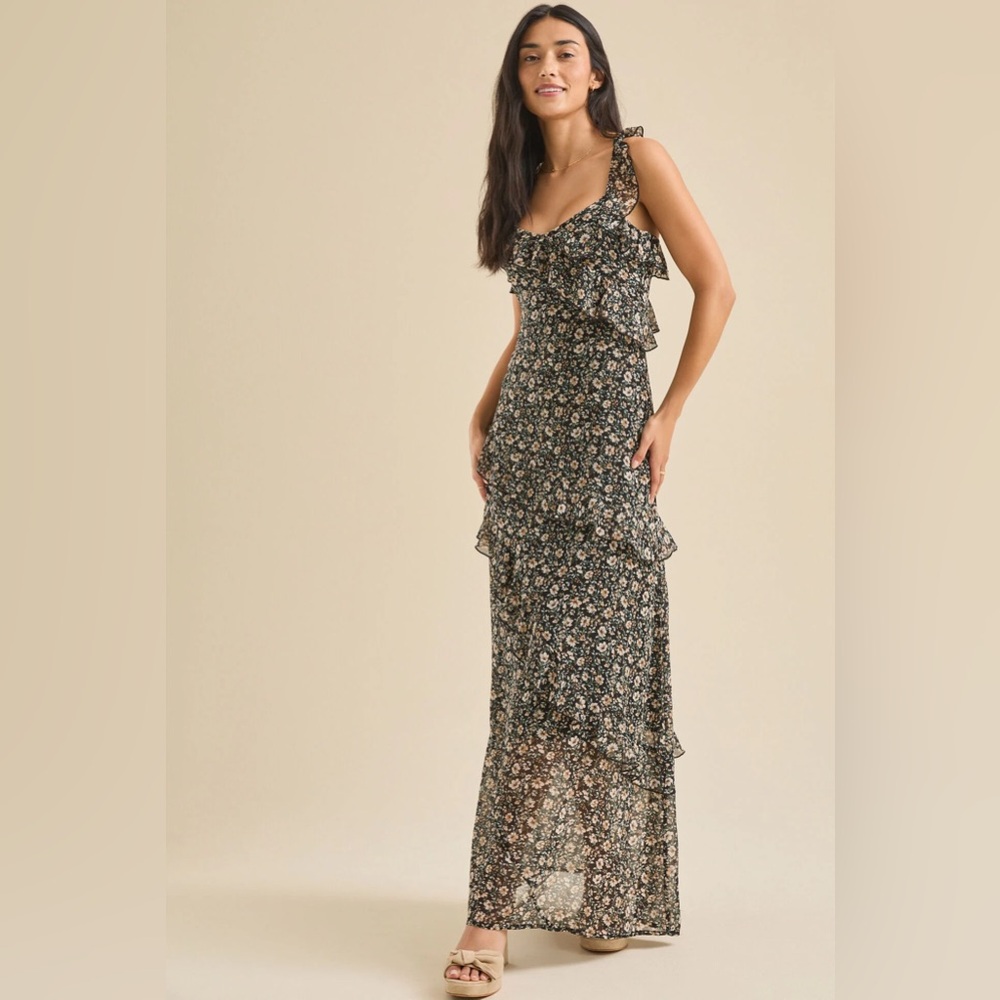 Altar’d State Floral Black Maxi Dress